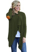 Sexy Army Green Elbow Patch Women Cardigan